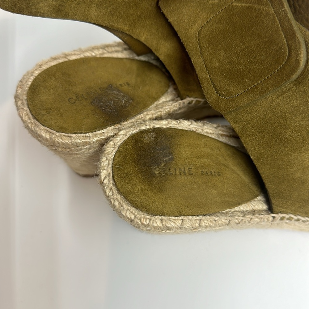 CELINE WEDGE ESPADRILLE SANDALS - Picture 8 of 14